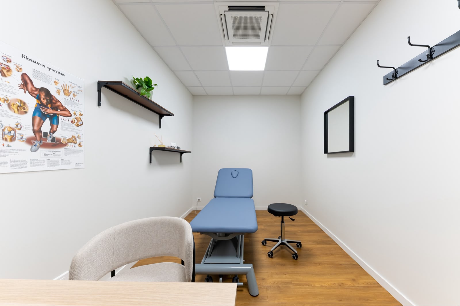 Salle de consultation ostéopathique au cabinet ViaPhysio